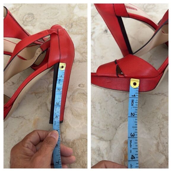 Longchamp Leather Platform Peep Toe Heels - Picture 16 of 17